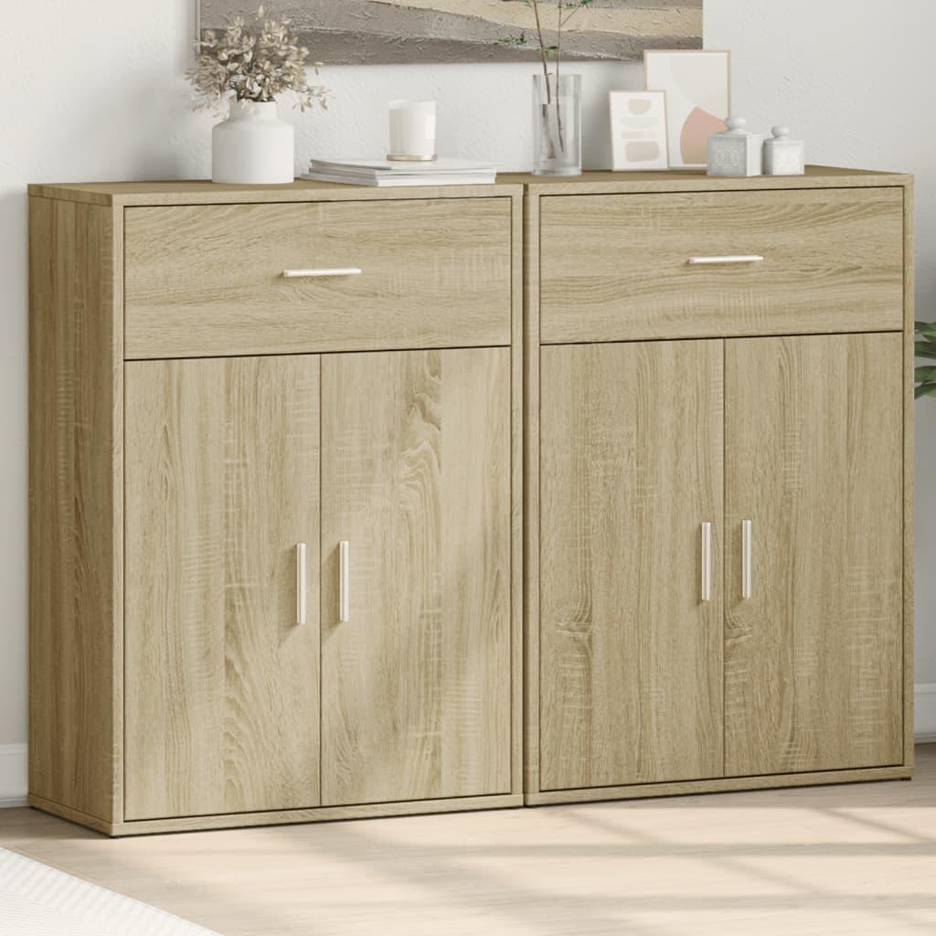 Skænke 2 stk. 60x30x84 cm konstrueret træ sonoma-eg