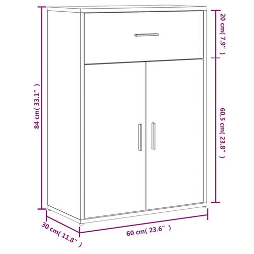 Skænke 2 stk. 60x30x84 cm konstrueret træ sonoma-eg
