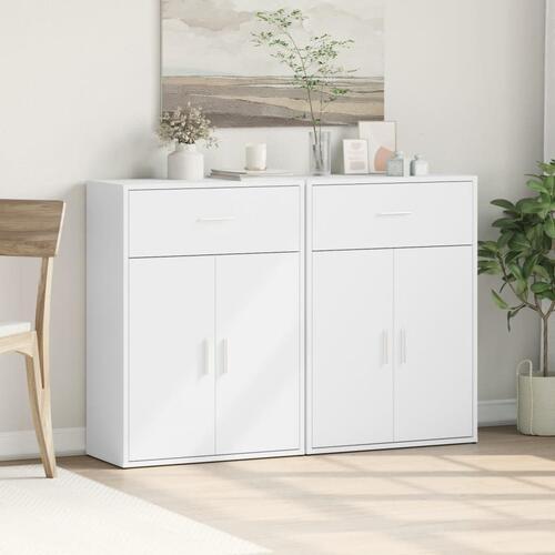 Skænke 2 stk. 60x30x84 cm konstrueret træ hvid