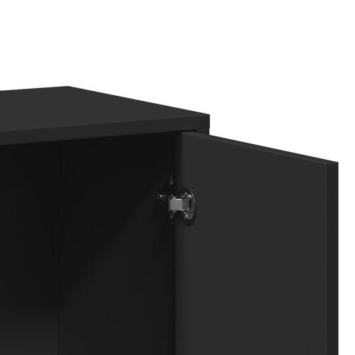 Skænke 2 stk. 60x31x70 cm konstrueret træ sort