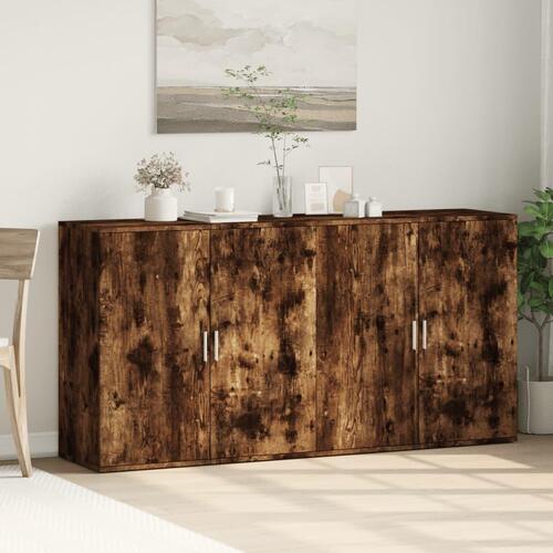 Skænke 2 stk. 79x38x80 cm konstrueret træ røget egetræsfarve