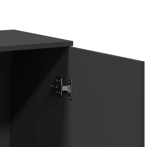 Skænke 2 stk. 79x38x80 cm konstrueret træ sort