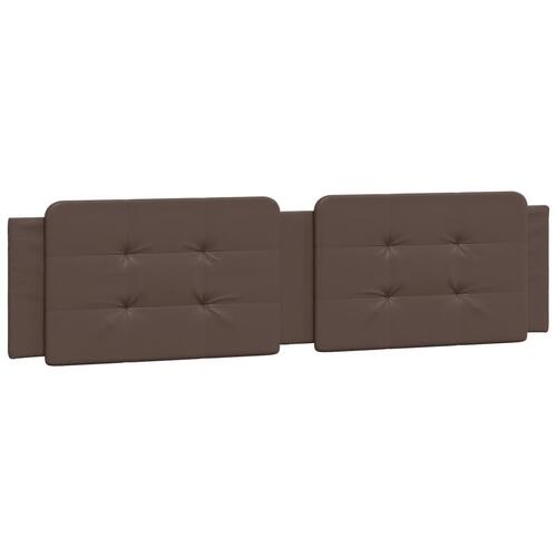 Sengeramme med LED-lys 200x200 cm kunstlæder brun