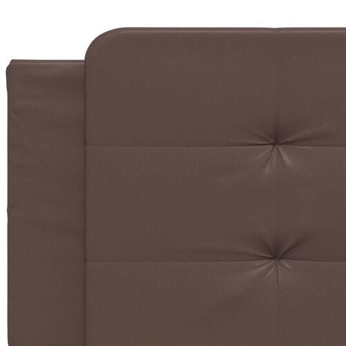 Sengeramme med LED-lys 200x200 cm kunstlæder brun