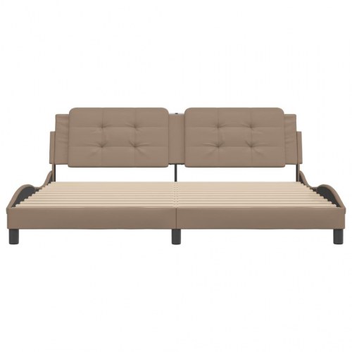 Sengeramme uden madras Zadar 200x200 cm kunstlæder cappuccinofarvet