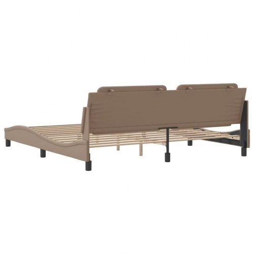 Sengeramme uden madras Zadar 200x200 cm kunstlæder cappuccinofarvet