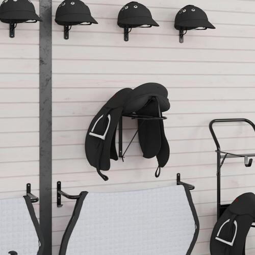 Væghængt sadelholder foldbar jern sort