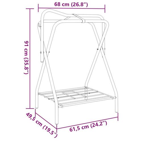 Sadelholder foldbar jern sort
