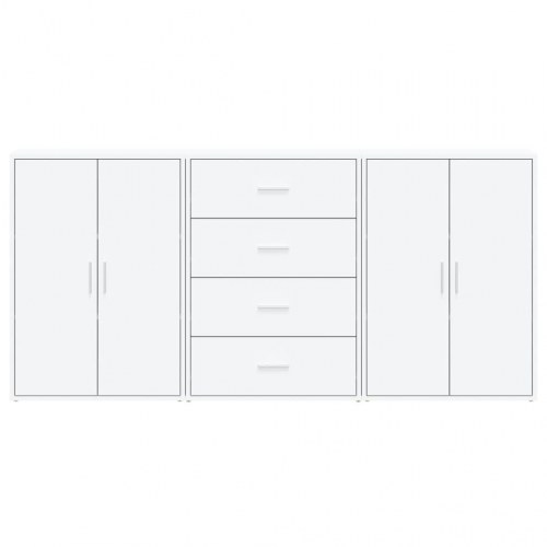 Kommoder 3 stk. 60x31x84 cm konstrueret træ hvid