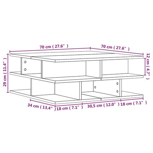 Sofabord 70x70x29 cm spånplade hvid