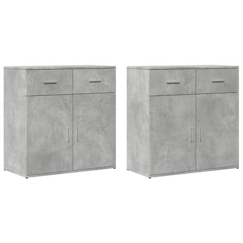 Skænke 2 stk. 79x38x80 cm konstrueret træ betongrå