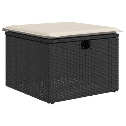 Sofasæt til haven 11 dele med hynder polyrattan sort