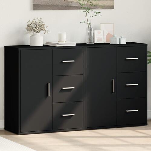 Skænke 2 stk. 60x31x70 cm konstrueret træ sort