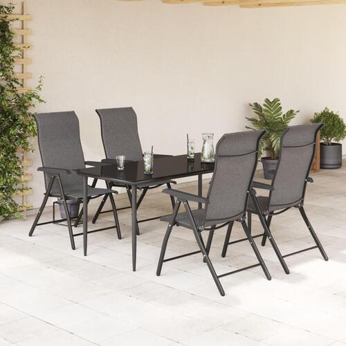 Havestole 4 stk. foldbar polyrattan grå