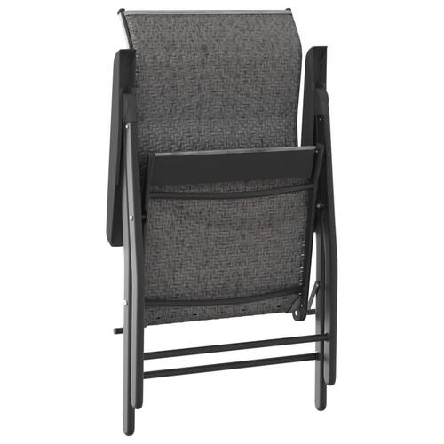 Havestole 4 stk. foldbar polyrattan grå
