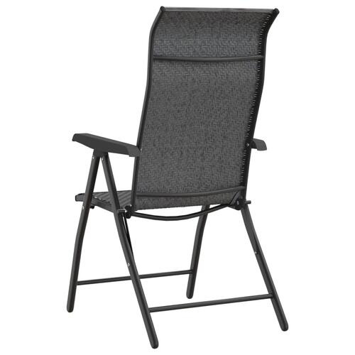 Havestole 4 stk. foldbar polyrattan grå