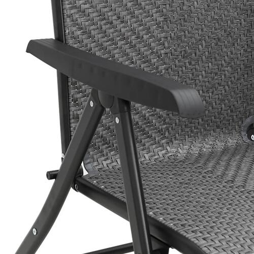 Havestole 4 stk. foldbar polyrattan grå