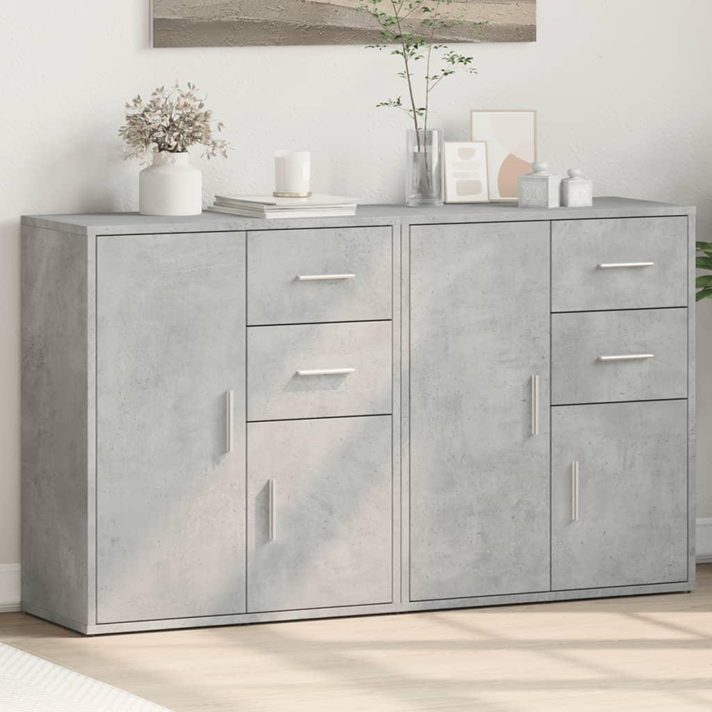 Skænke 2 stk. 60x31x70 cm konstrueret træ betongrå