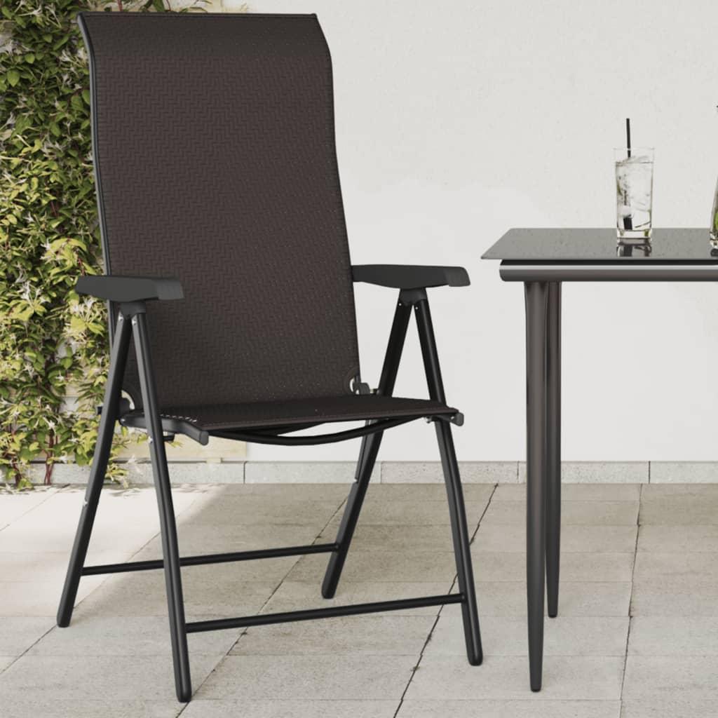 Havestole 8 stk. foldbar polyrattan sort