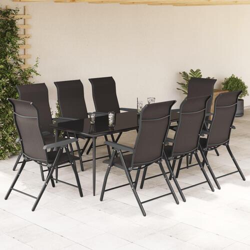 Havestole 8 stk. foldbar polyrattan sort