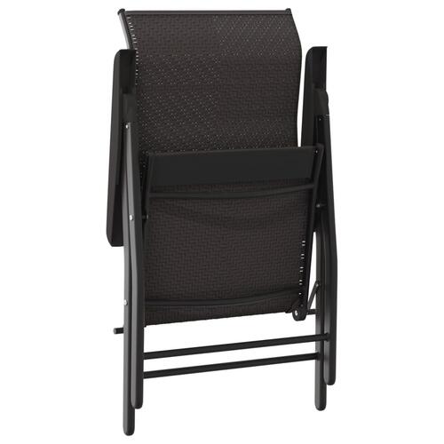 Havestole 8 stk. foldbar polyrattan sort