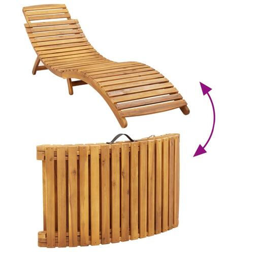 Liggestole med hynder 2 stk. massivt akacietræ beige