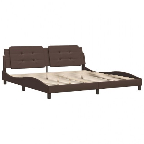 Sengeramme uden madras Zadar 200x200 cm kunstlæder brun