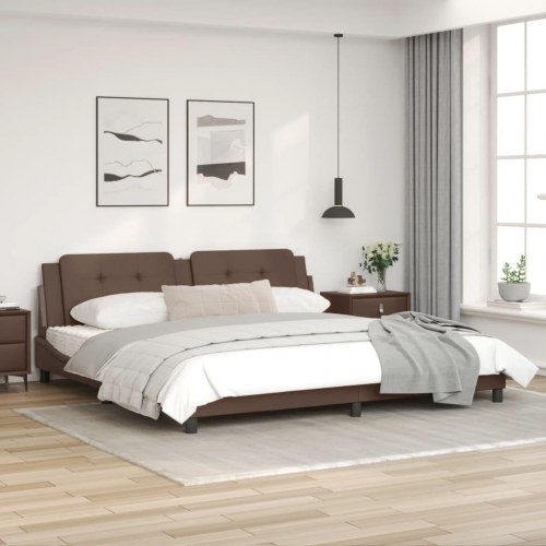 Sengeramme uden madras Zadar 200x200 cm kunstlæder brun