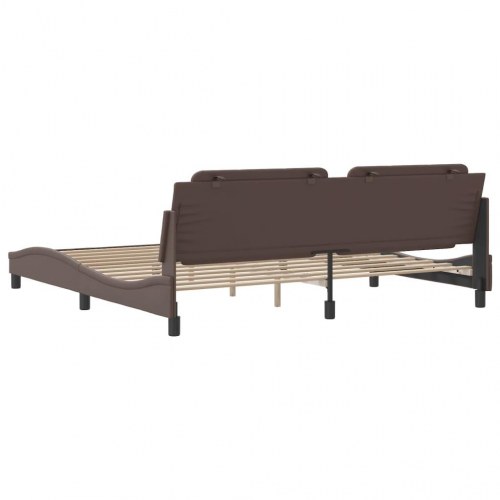 Sengeramme uden madras Zadar 200x200 cm kunstlæder brun