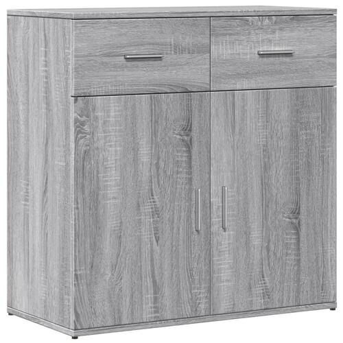 Skænke 2 stk. 79x38x80 cm konstrueret træ grå sonoma-eg