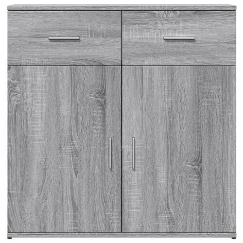 Skænke 2 stk. 79x38x80 cm konstrueret træ grå sonoma-eg