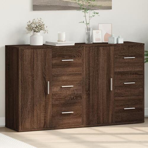 Skænke 2 stk. 60x31x70 cm konstrueret træ brun egetræsfarve