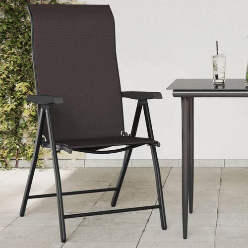 Havestole 4 stk. foldbar polyrattan sort