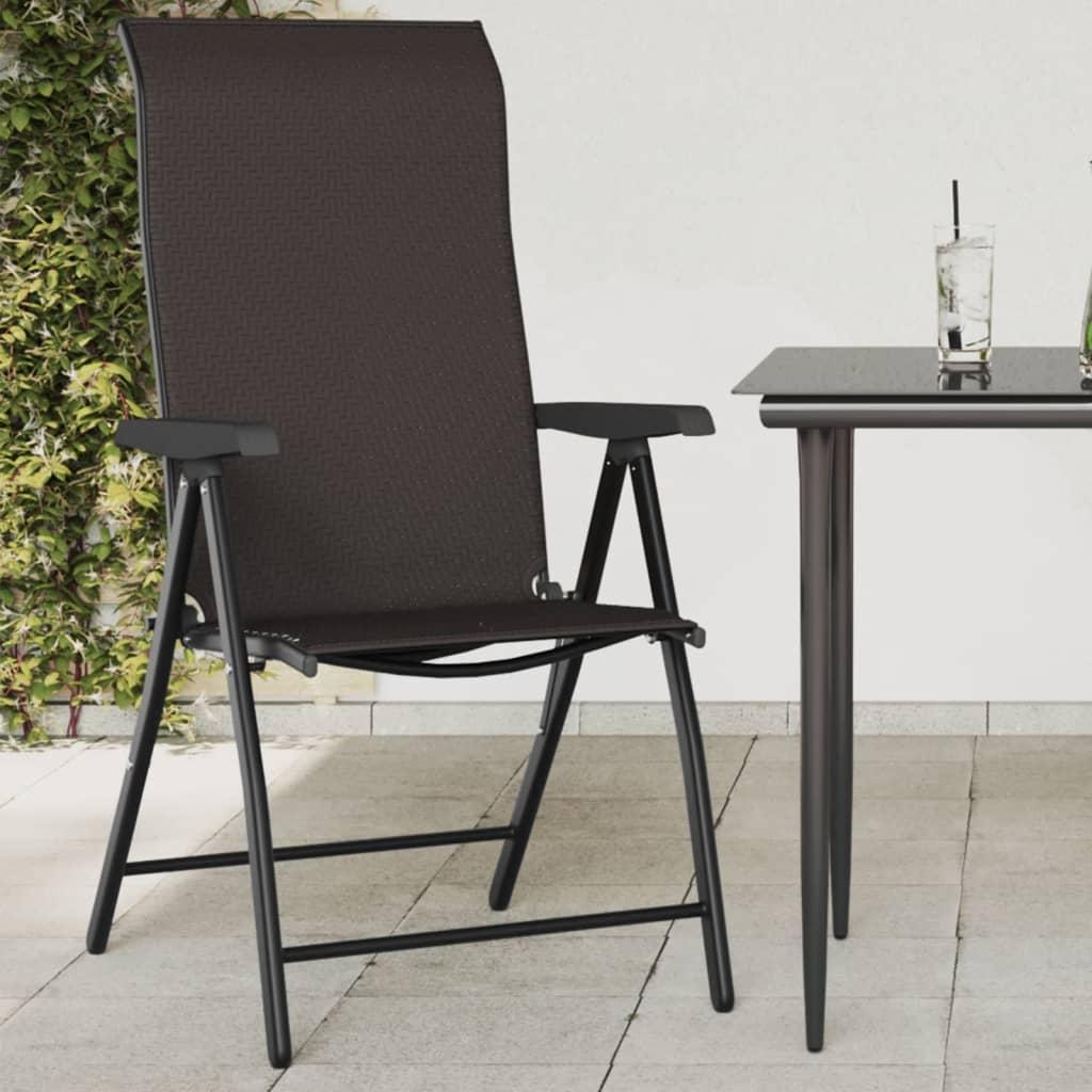 Havestole 4 stk. foldbar polyrattan sort