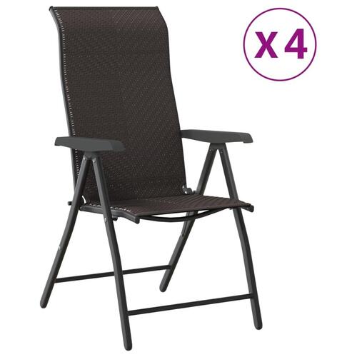 Havestole 4 stk. foldbar polyrattan sort