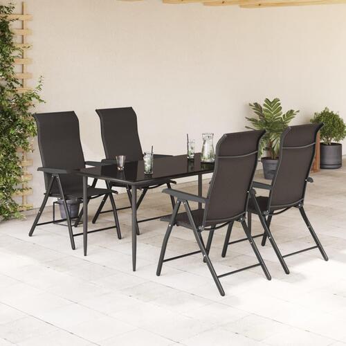 Havestole 4 stk. foldbar polyrattan sort