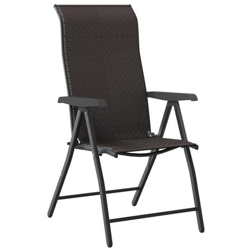 Havestole 4 stk. foldbar polyrattan sort