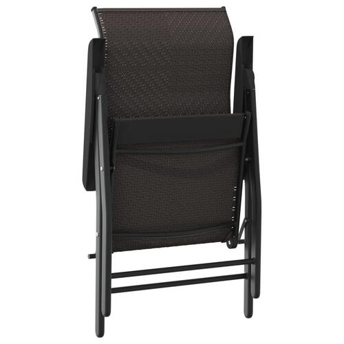 Havestole 4 stk. foldbar polyrattan sort