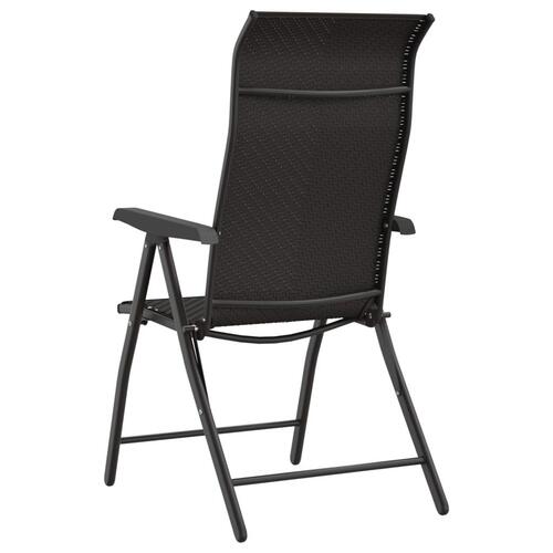 Havestole 4 stk. foldbar polyrattan sort