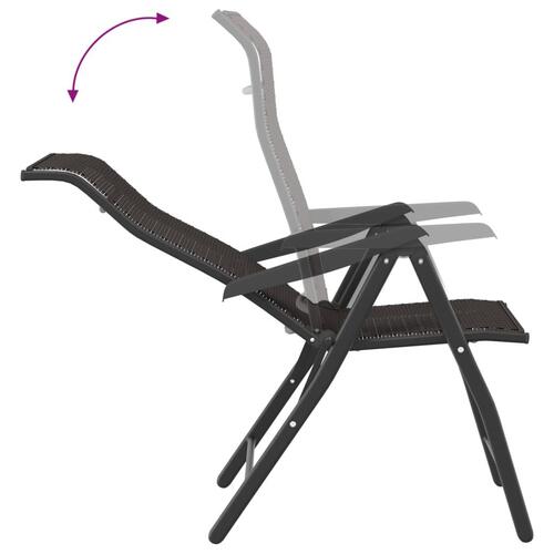 Havestole 4 stk. foldbar polyrattan sort
