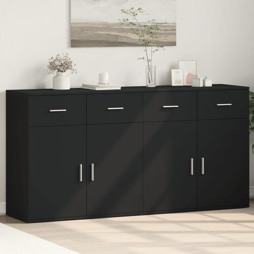 Skænke 2 stk. 79x38x80 cm konstrueret træ sort