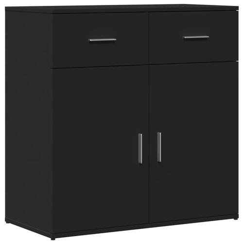 Skænke 2 stk. 79x38x80 cm konstrueret træ sort