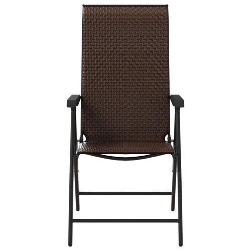 Havestole 4 stk. foldbar polyrattan brun