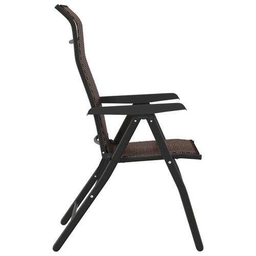Havestole 4 stk. foldbar polyrattan brun