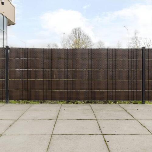 Altanafskærmninger 5 stk. 255x19 cm polyrattan brun og sort