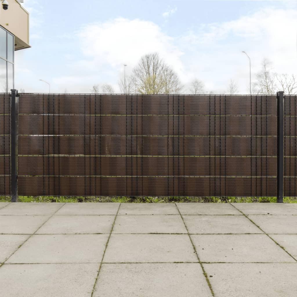 Altanafskærmninger 5 stk. 255x19 cm polyrattan brun og sort