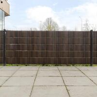 Altanafskærmninger 10 stk. 255x19 cm polyrattan brun og sort