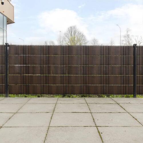 Altanafskærmninger 10 stk. 255x19 cm polyrattan brun og sort