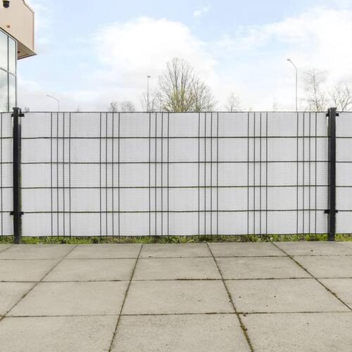 Altanafskærmninger 5 stk. 255x19 cm polyrattan hvid