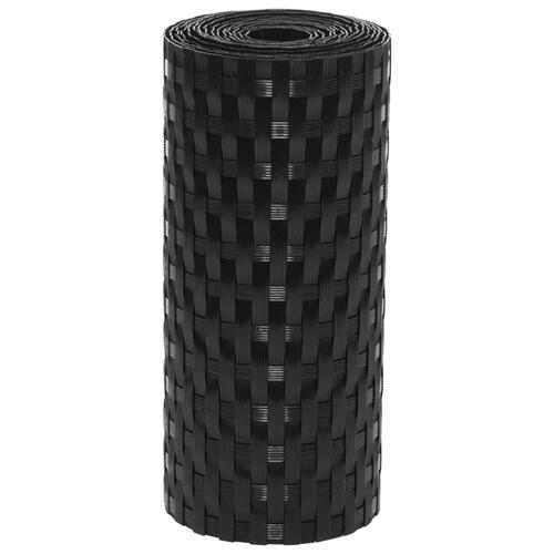 Altanafskærmninger 10 stk. 255x19 cm polyrattan sort
